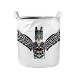 Native American Eagle Totem Print Collapsible Laundry Basket