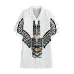 Native American Eagle Totem Print Cotton Hawaiian Shirt