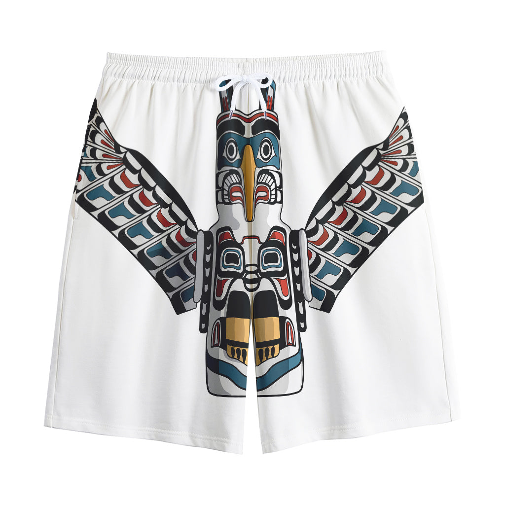Native American Eagle Totem Print Cotton Shorts