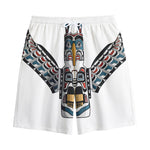 Native American Eagle Totem Print Cotton Shorts
