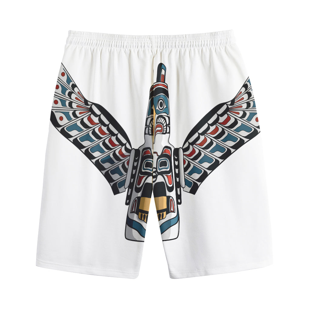 Native American Eagle Totem Print Cotton Shorts