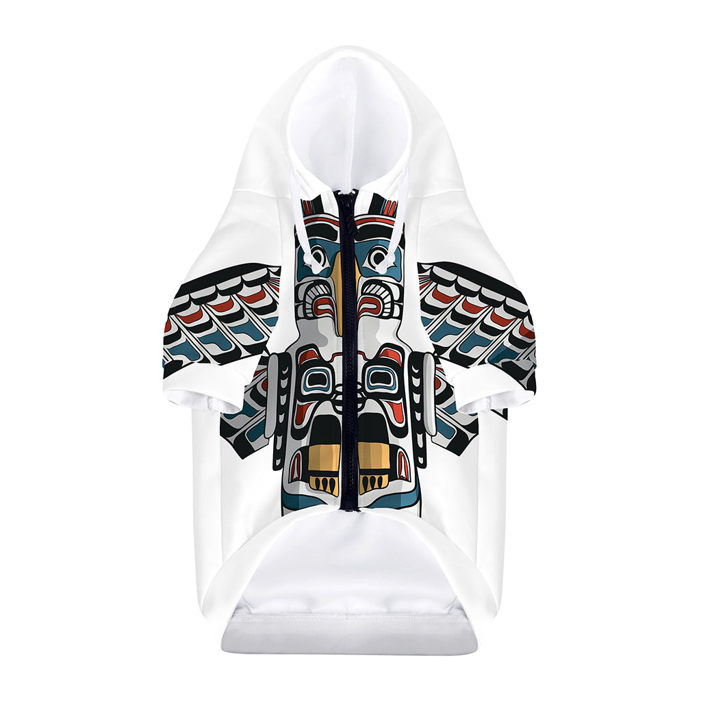 Native American Eagle Totem Print Dog Zip Up Hoodie