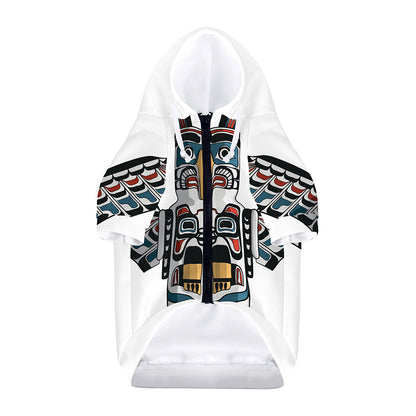 Native American Eagle Totem Print Dog Zip Up Hoodie