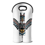 Native American Eagle Totem Print Double Neoprene Wine Tote