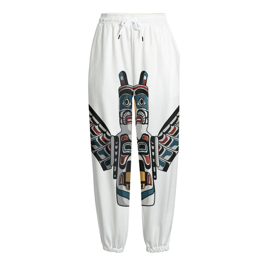 Native American Eagle Totem Print Fleece Lined Knit Pants