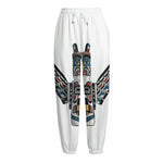 Native American Eagle Totem Print Fleece Lined Knit Pants