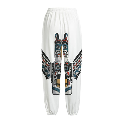 Native American Eagle Totem Print Fleece Lined Knit Pants