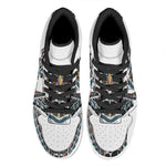 Native American Eagle Totem Print High Top Leather Sneakers