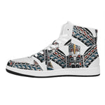 Native American Eagle Totem Print High Top Leather Sneakers