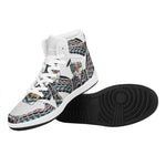 Native American Eagle Totem Print High Top Leather Sneakers