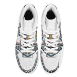 Native American Eagle Totem Print High Top Leather Sneakers