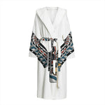 Native American Eagle Totem Print Hooded Bathrobe