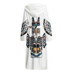 Native American Eagle Totem Print Hooded Bathrobe