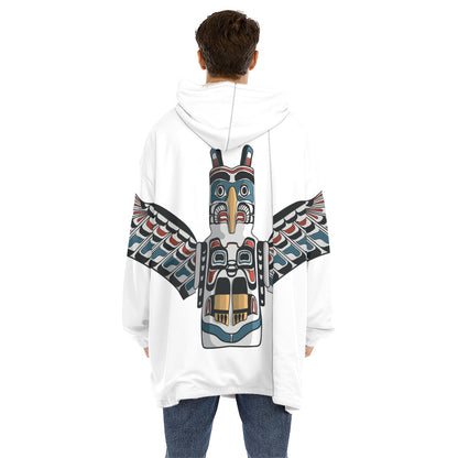 Native American Eagle Totem Print Hoodie Blanket