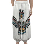 Native American Eagle Totem Print Lantern Pants