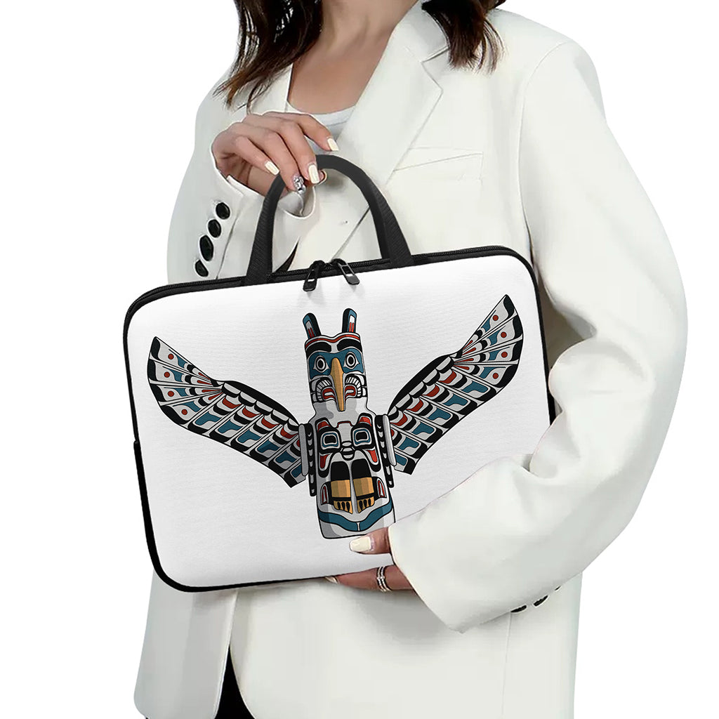 Native American Eagle Totem Print Laptop Sleeve With Handle