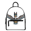 Native American Eagle Totem Print Leather Backpack