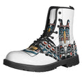 Native American Eagle Totem Print Lace-Up Boots