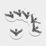 Native American Eagle Totem Print Leather Coaster Set