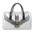 Native American Eagle Totem Print Leather Duffel Bag