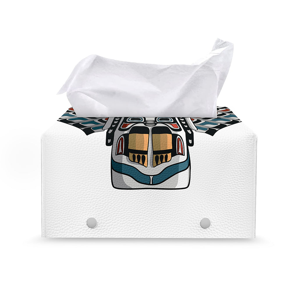 Native American Eagle Totem Print Leather Tissue Box Cover