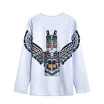 Native American Eagle Totem Print Long Sleeve Short Coat
