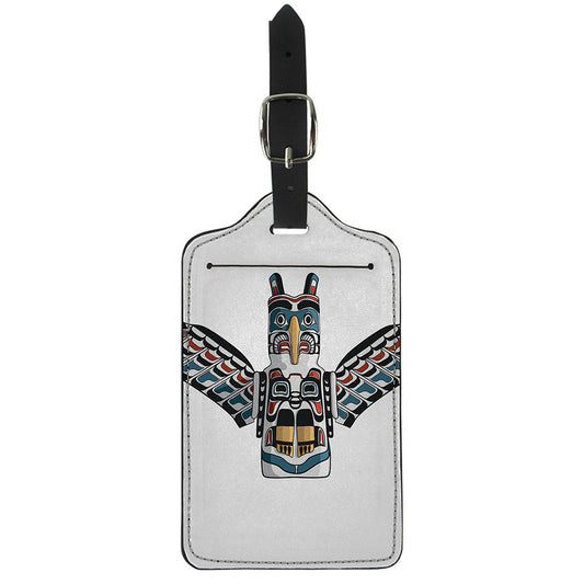 Native American Eagle Totem Print Luggage Tag