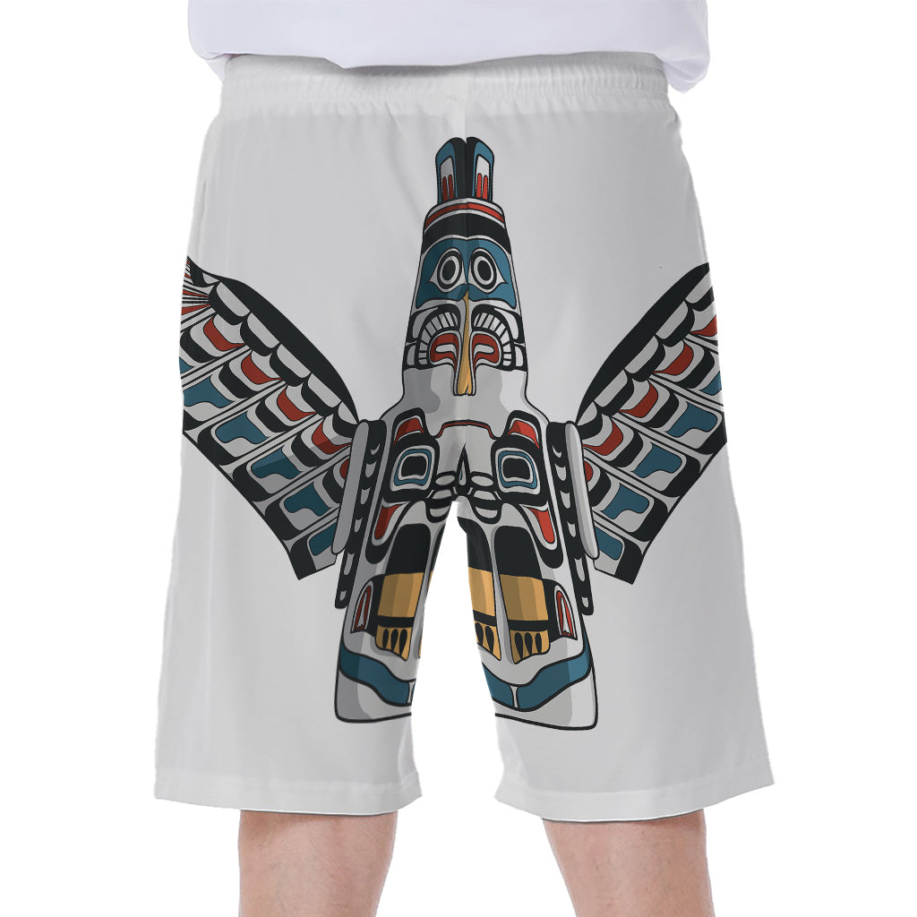 Native American Eagle Totem Print Men's Beach Shorts