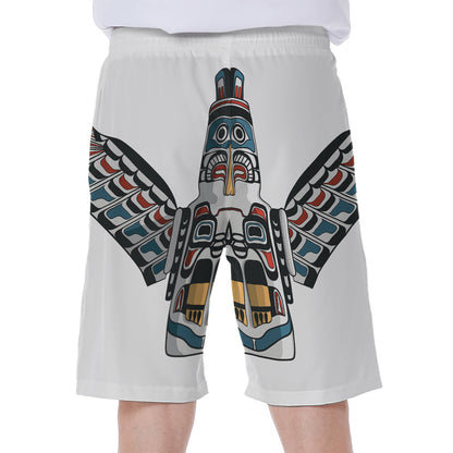 Native American Eagle Totem Print Men's Beach Shorts