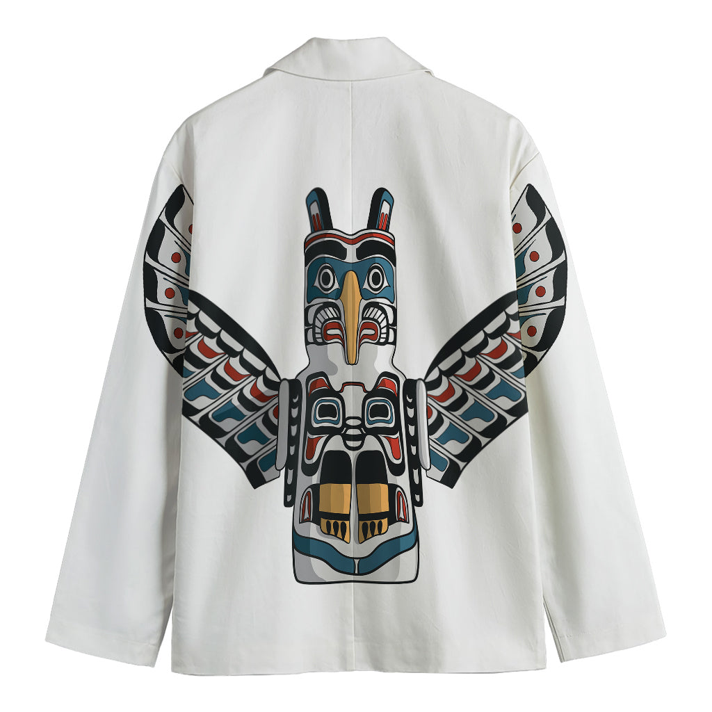 Native American Eagle Totem Print Men's Blazer