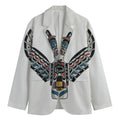 Native American Eagle Totem Print Men's Cotton Blazer