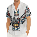 Native American Eagle Totem Print Men's Deep V-Neck Shirt