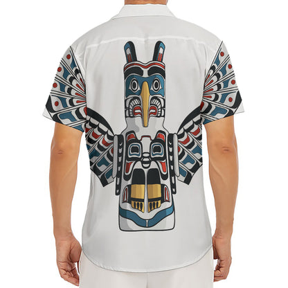 Native American Eagle Totem Print Men's Deep V-Neck Shirt