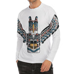 Native American Eagle Totem Print Men's Long Sleeve Rash Guard