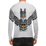 Native American Eagle Totem Print Men's Long Sleeve Rash Guard