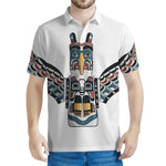 Native American Eagle Totem Print Men's Polo Shirt