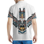 Native American Eagle Totem Print Men's Polo Shirt