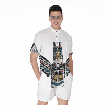 Native American Eagle Totem Print Men's Rompers