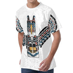 Native American Eagle Totem Print Men's Velvet T-Shirt