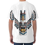 Native American Eagle Totem Print Men's Velvet T-Shirt