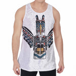 Native American Eagle Totem Print Men's Velvet Tank Top