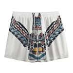 Native American Eagle Totem Print Mesh Shorts