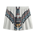 Native American Eagle Totem Print Mesh Shorts