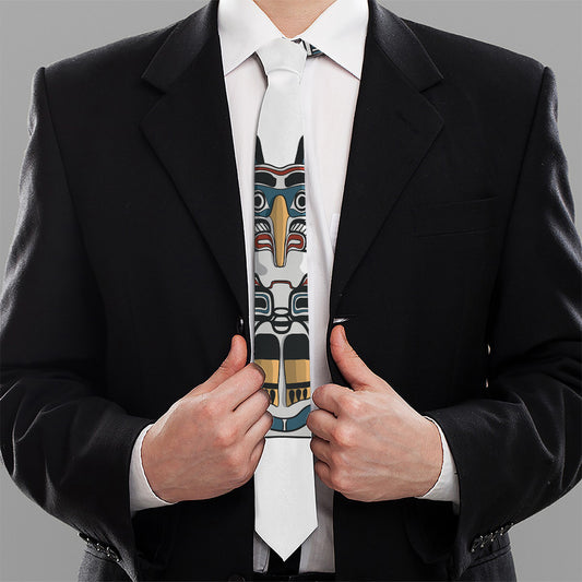 Native American Eagle Totem Print Necktie