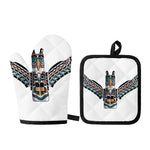 Native American Eagle Totem Print Oven Mitt And Pot Holder Set