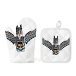 Native American Eagle Totem Print Oven Mitt And Pot Holder Set