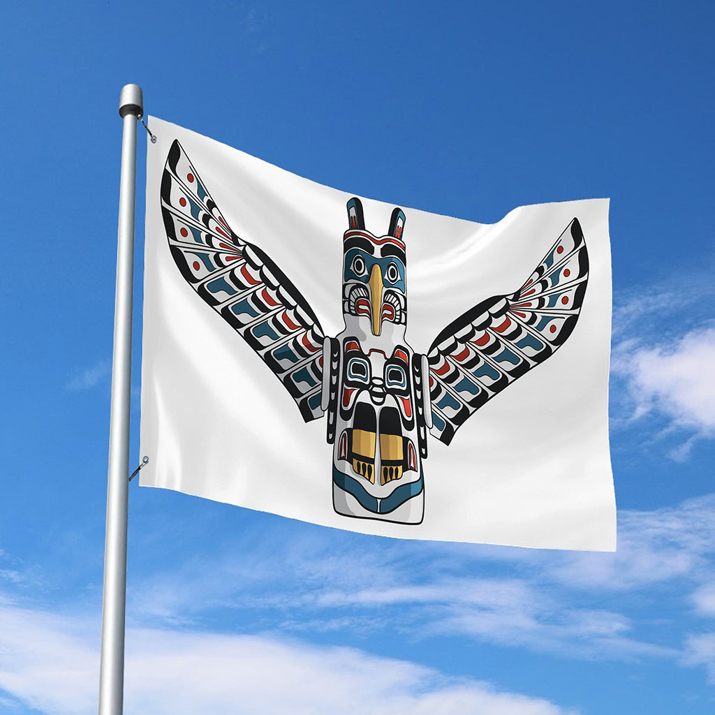 Native American Eagle Totem Print Polyester Flag