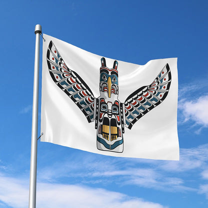 Native American Eagle Totem Print Polyester Flag