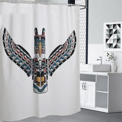 Native American Eagle Totem Print Premium Shower Curtain