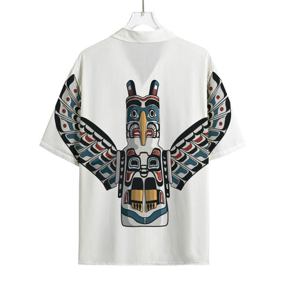 Native American Eagle Totem Print Rayon Hawaiian Shirt